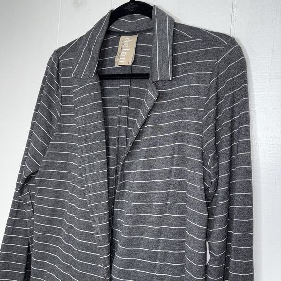 Dolan Left Coast Anthropologie Women’s Striped Gray Blazer Size Large - Picture 3 of 6